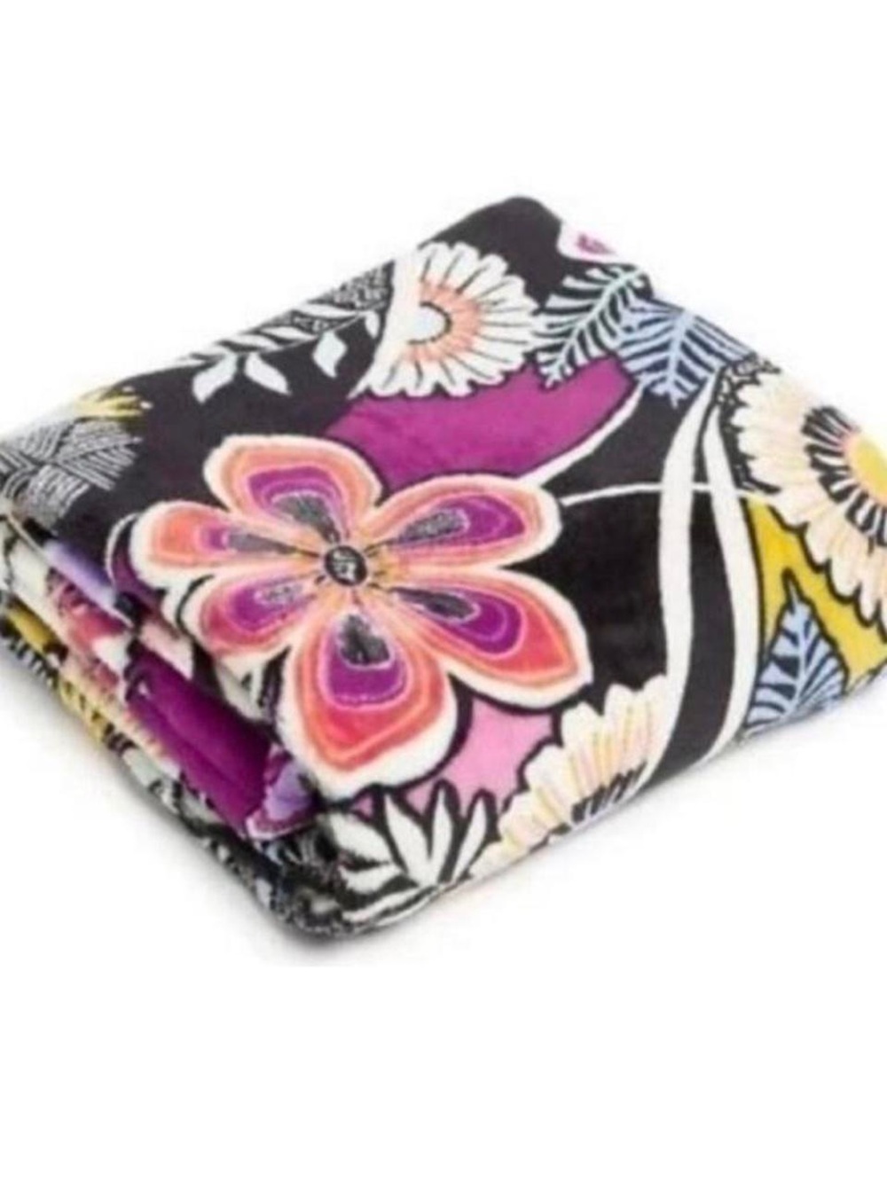 Vera Bradley Purple Multi Floral Plush Throw Blanket